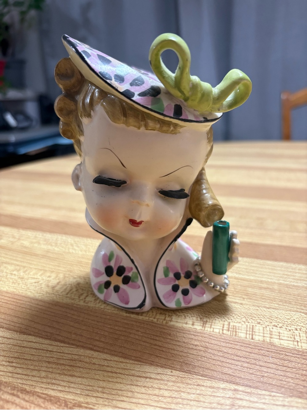 Vintage Relco LADY Porcelain Hand-Painted Head Vase / Planter - Made in Japan